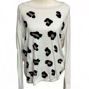 GAP Ladies Leopard Print Long Sleeve Lightweight Sweater Plus Size XXL GUC